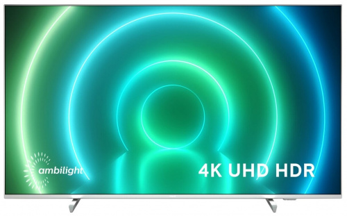50" Телевизор Philips 50PUS7956/60 HDR, LED (2021), серебристый фото 2
