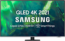 55" Телевизор Samsung QE55Q70AAU QLED, HDR (2021), черный