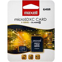 Карта памяти Maxell microSDXC card 64gb 80mb/s+ адаптер