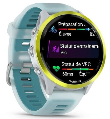 Умные часы Garmin Forerunner 570 47mm Amp Yellow Aluminum with Translucent Whitestone/Turquoise Band (010-02971-01) фото 6