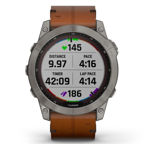 Часы Garmin Fenix 7X Sapphire Solar Leather Black Brown 010-02541-19 фото 4