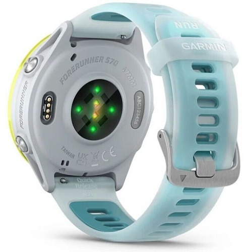 Умные часы Garmin Forerunner 570 47mm Amp Yellow Aluminum with Translucent Whitestone/Turquoise Band (010-02971-01) фото 2