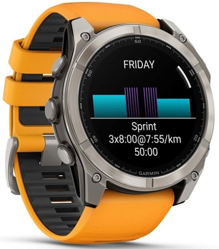 Умные часы Garmin FENIX 8 51mm Amoled Sapphire Titanium Spark Orange (010-02905-11) фото 5