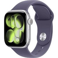 Apple Watch Series 11 42mm GPS Aluminum Case with Sport Band S/M, Silver/Purple Fog, MEU64LW/A