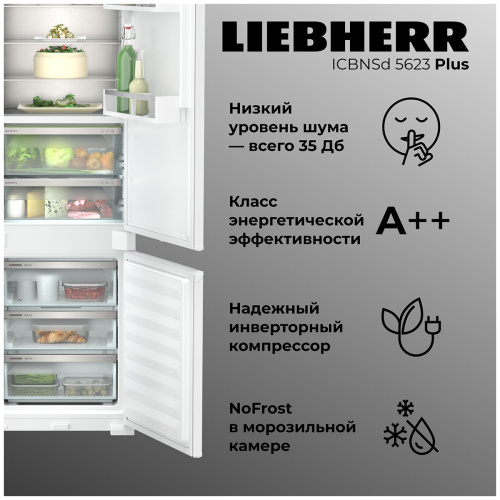 Встраиваемый двухкамерный холодильник Liebherr ICBNSd 5623-20 001 фото 3
