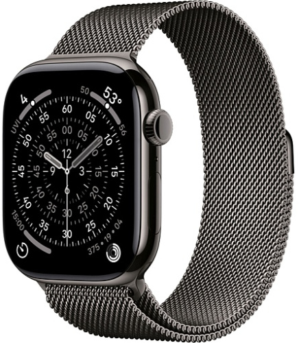 Apple Watch Series 11 46mm GPS + Cellular Titanium Case with Milanese Loop M/L, Slate (MFD44)