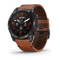 Часы Garmin Epix Pro (Gen 2) – Sapphire 51 Grey Chestnut Leather Band 010-02804-30