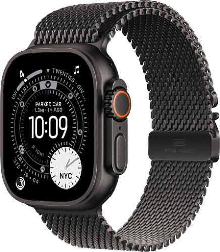 Apple Watch Ultra 3, 49mm Black Titanium Case with Black Titanium Milanese Loop M
