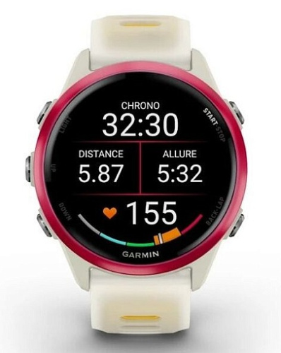 Умные часы Garmin Forerunner 570 42mm Raspberry Aluminum with Translucent Bone/Mango Band (010-02970-02) фото 4