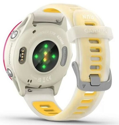 Умные часы Garmin Forerunner 570 42mm Raspberry Aluminum with Translucent Bone/Mango Band (010-02970-02) фото 3