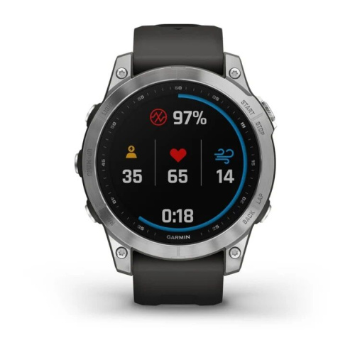 Смарт часы Garmin Fenix 7 Silver with Graphite Band 010-02540-01 фото 5