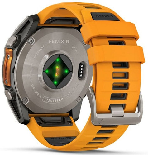 Умные часы Garmin FENIX 8 51mm Amoled Sapphire Titanium Spark Orange (010-02905-11) фото 2
