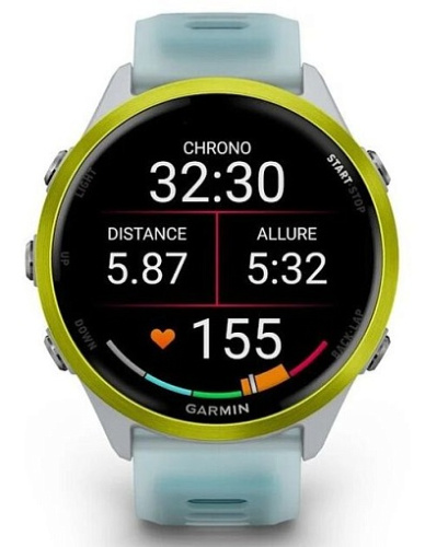 Умные часы Garmin Forerunner 570 47mm Amp Yellow Aluminum with Translucent Whitestone/Turquoise Band (010-02971-01) фото 3