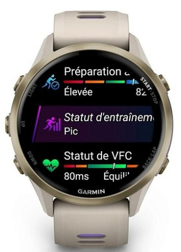 Умные часы Garmin Forerunner 970 Soft Gold Titanium and French Grey/Translucent Indigo (010-02969-12) фото 4