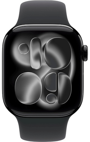 Apple Watch Series 11 42mm GPS Aluminum Case with Sport Band S/M, Jet Black/Black, MEQT4 фото 3