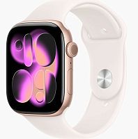 Apple Watch Series 11 46mm GPS Aluminum Case with Sport Band S/M, Rose Gold/Light Blush, MEV64LW/A