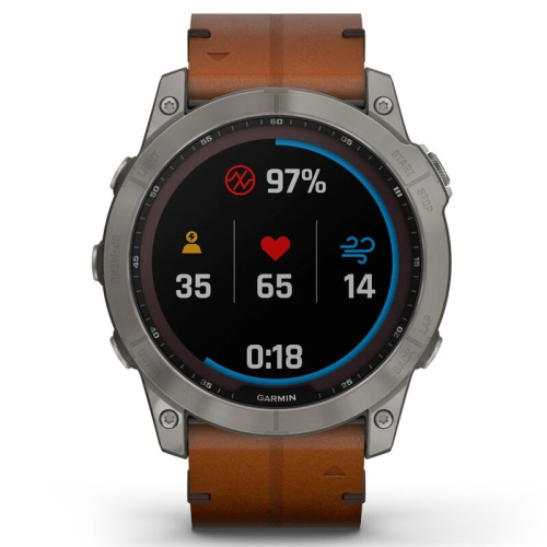 Часы Garmin Fenix 7X Sapphire Solar Leather Black Brown 010-02541-19 фото 3