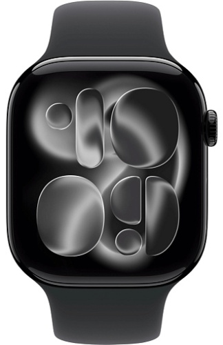 Apple Watch Series 11 46mm GPS Aluminum Case with Sport Band M/L, Jet Black/Black, MEUX4LW/A фото 3