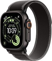 Apple Watch Ultra 3, 49mm Black Titanium Case with Black/Charcoal Trail Loop S/M