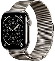 Apple Watch Series 11 42mm GPS + Cellular Titanium Case with Milanese Loop, Natural (MF8P4)