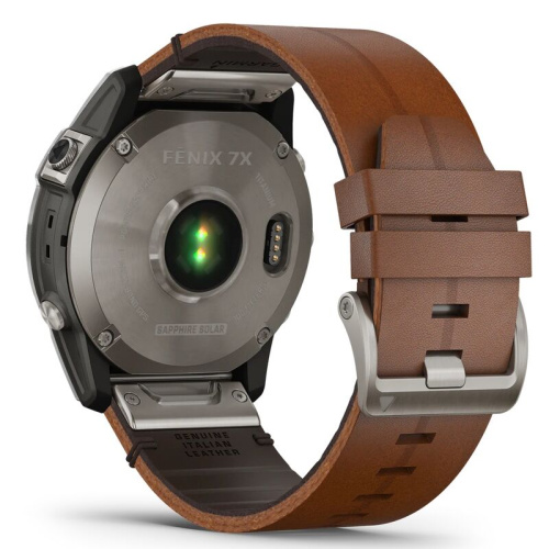 Часы Garmin Fenix 7X Sapphire Solar Leather Black Brown 010-02541-19 фото 6