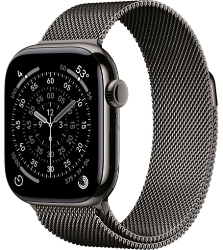 Apple Watch Series 11 42mm GPS + Cellular Titanium Case with Milanese Loop, Slate (MF8U4LW/A)