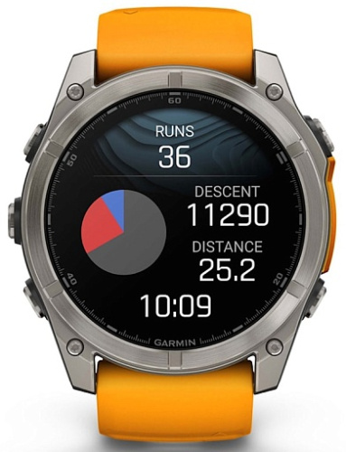 Умные часы Garmin FENIX 8 51mm Amoled Sapphire Titanium Spark Orange (010-02905-11) фото 6